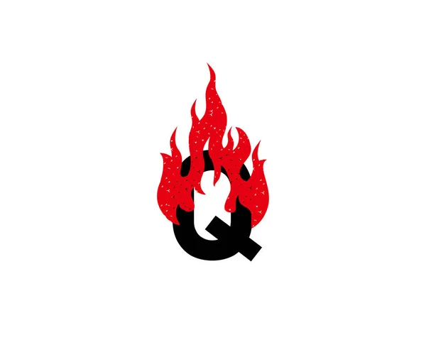 Burning Carta Icono Fuego Caliente Fama Logo Design — Vector de stock