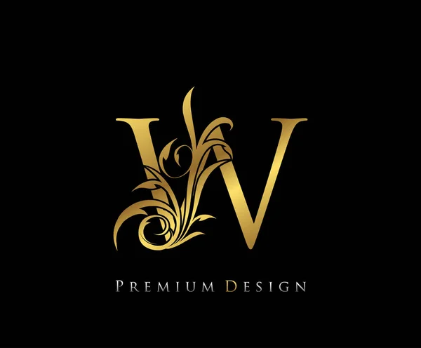 Classy Gold Elegant Letter Graceful Style Calligraphic Beautiful Logo Vintage — Stock Vector