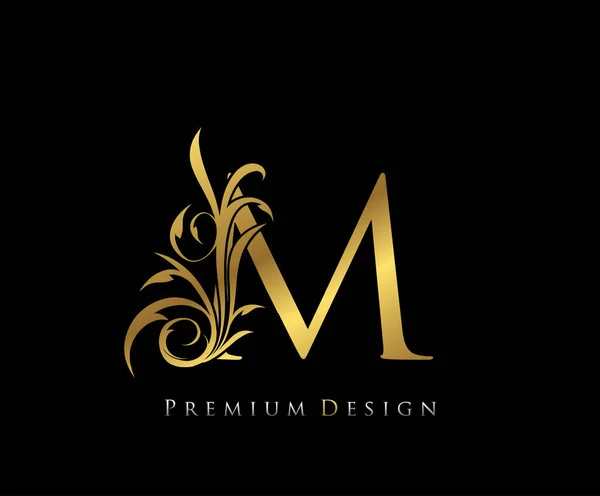 Elegante Letra Ouro Elegante Estilo Gracioso Caligráfico Belo Logotipo Emblema —  Vetores de Stock