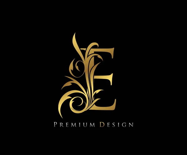 Luksusowy Złoty List Premium Pełen Wdzięku Styl Piękne Logo Kaligraficzne — Wektor stockowy