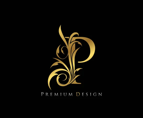 Perfection elegant time lettering with gold monogram logo