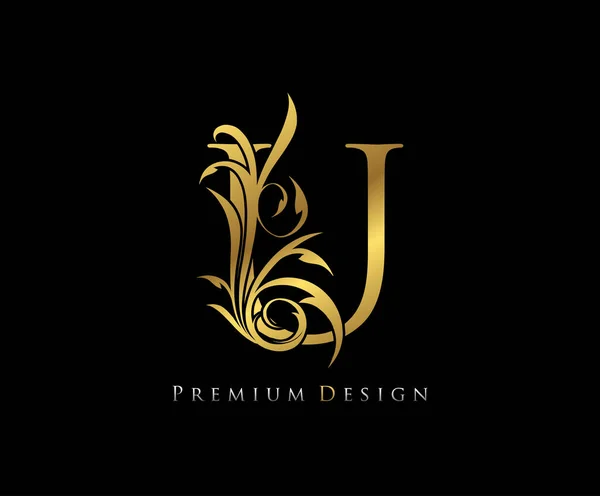 Luxus Gold Letter Anmutiger Stil Kalligraphisch Schönes Logo Vintage Gezeichnetes — Stockvektor