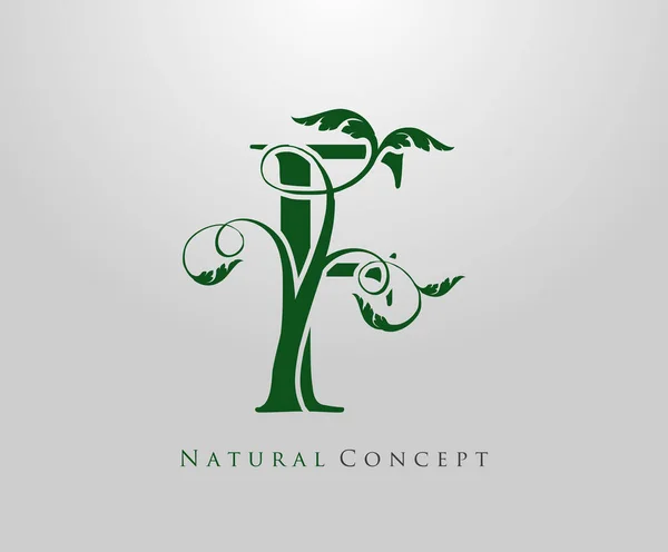 Letter Logo Nature Concept Green Tree Leaf Symbol Initials Icon — Stock Vector