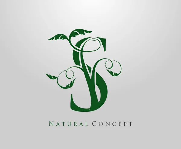 Buchstabe Logo Naturkonzept Grünes Baum Und Blattsymbol Initialen Symbol Natürliches — Stockvektor