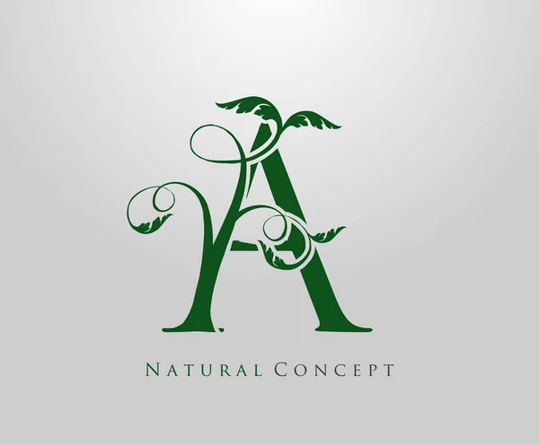 Buchstabe Logo Naturkonzept Grünes Baum Und Blattsymbol Initialen Ein Symbol — Stockvektor