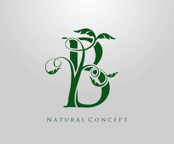 Buchstabe Logo Naturkonzept Grünes Baum Und Blattsymbol Initialen Symbol Natürliches — Stockvektor