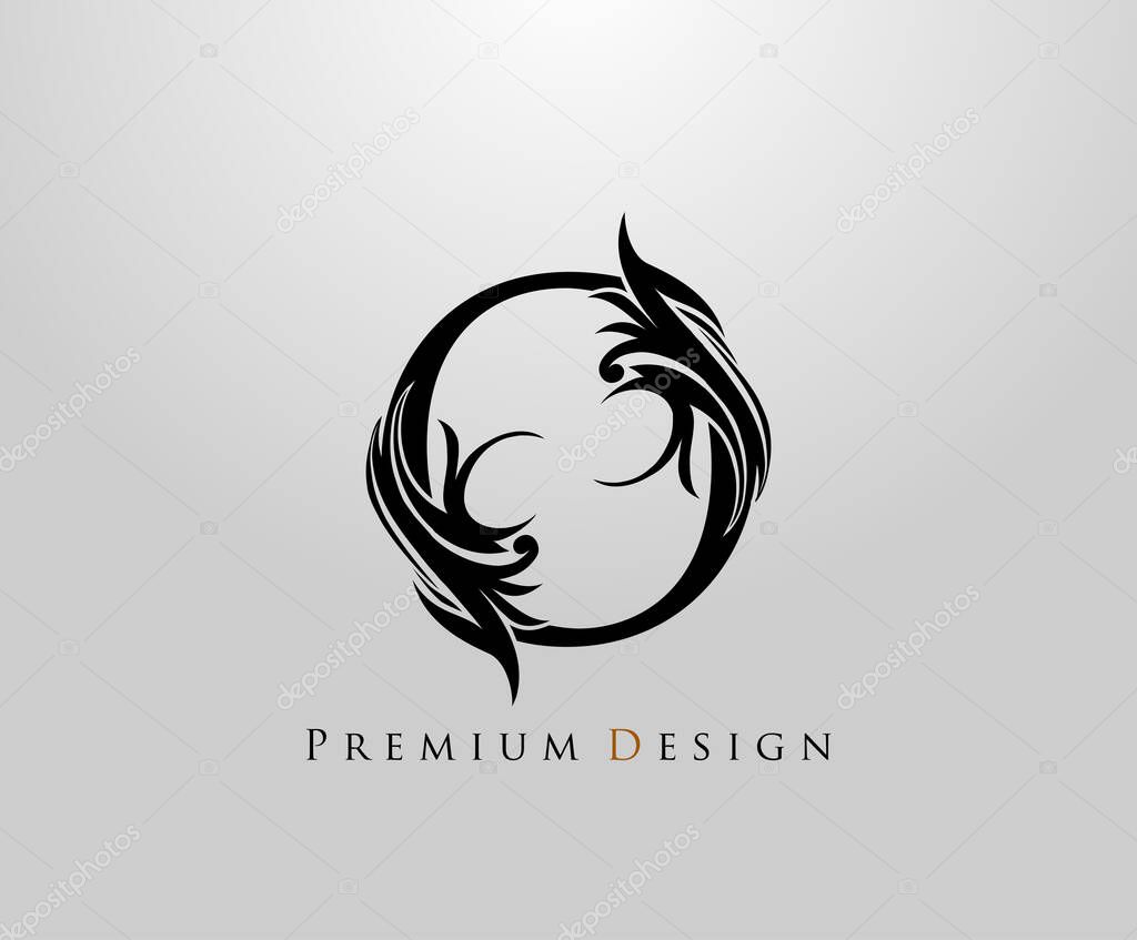 Classic Letter O Heraldic logo. Vintage classic gothic drawn emblem for book design, letter stamp, weeding card, brand name, business card, Restaurant, Boutique, Hotel.