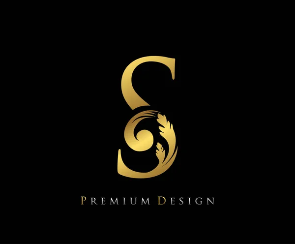 Gold Elegant Letter Graaceful Royal Style Caligráfico Belo Logotipo Emblema —  Vetores de Stock