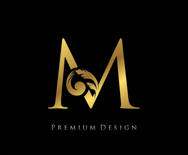 Ouro Carta Elegante Estilo Gracioso Caligráfico Belo Logotipo Emblema Desenhado — Vetor de Stock