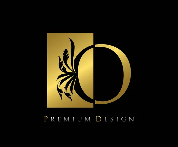 Elegante Luxury Logo Icon Vintage Negative Space Gold Letter Logo — Vetor de Stock