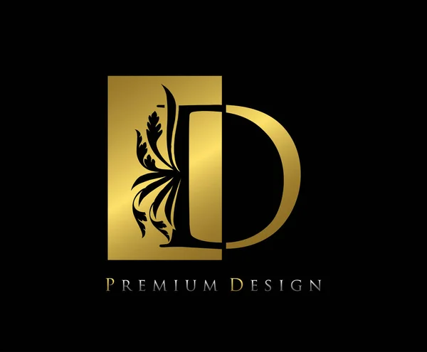 Elegante Luxury Logo Icon Vintage Negative Space Gold Letter Logo — Vetor de Stock