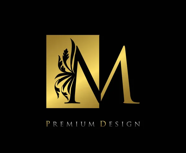 Elegáns Luxury Logo Ikon Vintage Negatív Space Gold Betűtervezés Tökéletes — Stock Vector