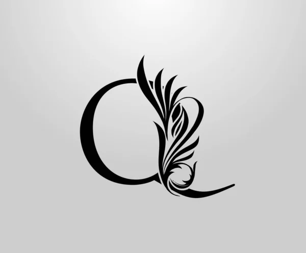 Klasik Harfi Logosu Kitap Tasarımı Harf Damgası Yabani Kartı Marka — Stok Vektör