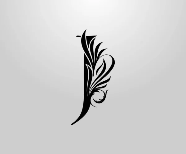 Brief Klassiek Heraldisch Logo Graceful Floral Alfabet Mark Voor Het — Stockvector