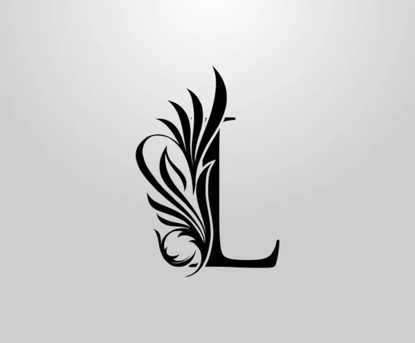 Carta Clássico Logotipo Heráldico Graciosa Marca Alfabeto Floral Para Design — Vetor de Stock