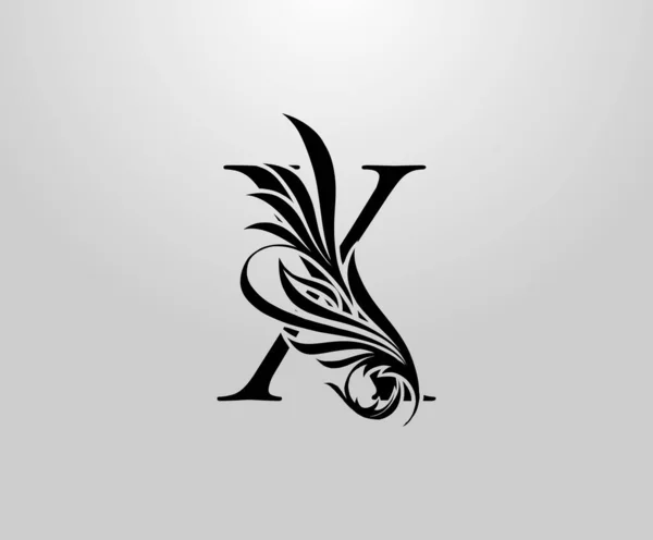 Carta Clássico Logotipo Heráldico Graciosa Marca Alfabeto Floral Para Design —  Vetores de Stock