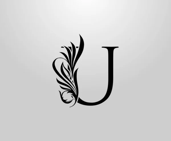 Logotipo Heráldico Clásico Letter Graceful Floral Alphabet Mark Para Diseño — Archivo Imágenes Vectoriales