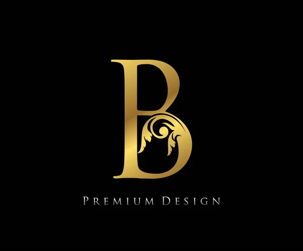 Carta Luxo Design Ouro Estilo Gracioso Caligráfico Belo Logotipo Emblema —  Vetores de Stock