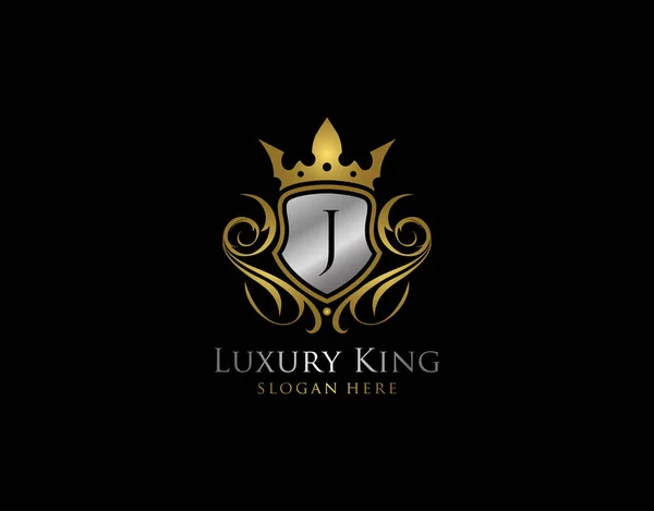Luxury Shield Letter Gold Logo Golden Κλασικό Σύμβολο Προστασίας — Διανυσματικό Αρχείο
