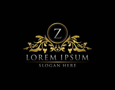 Restoran, Kraliyet, Butik, Cafe, Otel, Heraldic, Mücevher, Moda ve diğer vektör illüstrasyonları için lüks Altın Z LetterLogo şablonu