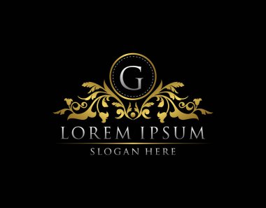 Loxury Gold G LetterLogo Restoran, Kraliyet, Butik, Cafe, Otel, Heraldic, Mücevher, Moda ve diğer vektör çizimleri için vektör şablonu