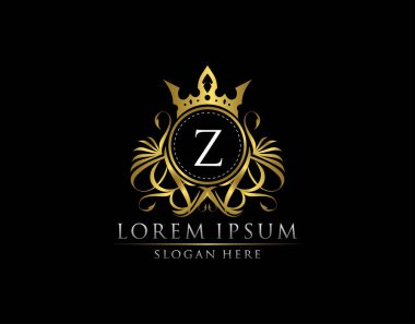 Kraliyet Kralı Y Harfleri Altın Logo Şablonu