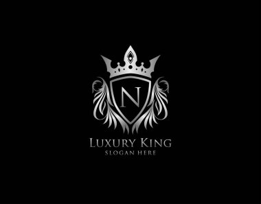 Kraliyet Kral Crest, Gümüş Kalkan Logosu Şablonu