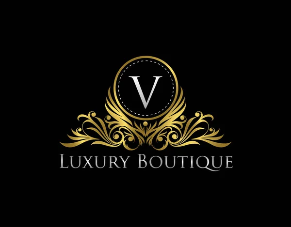 Luxus Arany Boutique Logo Vector Design Premium Golden Bagde Betű — Stock Vector