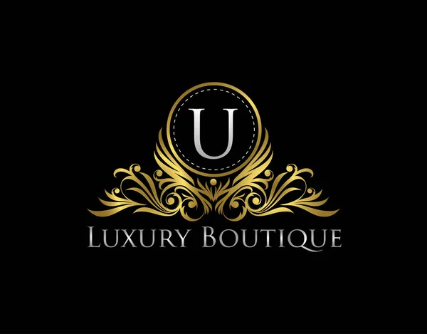 Luxusní Gold Boutique Logo Vector Design Premium Golden Bagde Letter — Stockový vektor