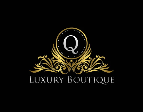 Lyxig Gold Boutique Logo Vector Design Premium Golden Bagde Bokstavsikon — Stock vektor