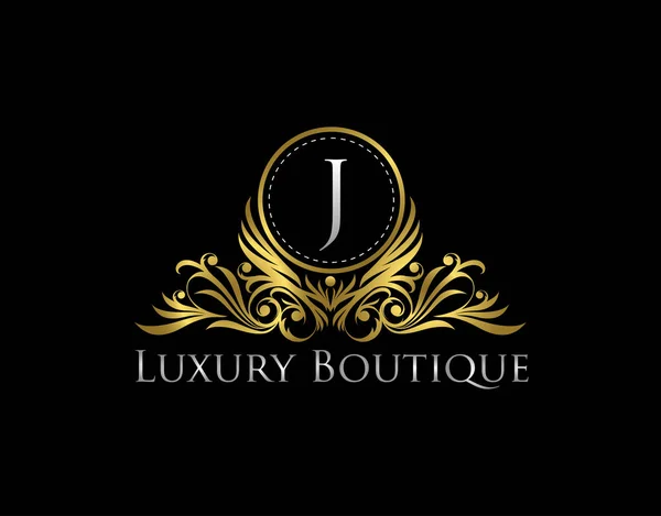 Luxusní Gold Boutique Logo Vector Design Premium Golden Bagde Letter — Stockový vektor