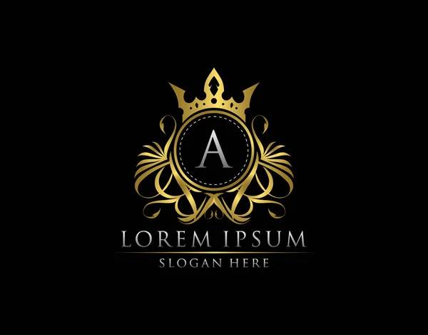 Premium Royal King Letter Crest Gold Logo Template — стоковий вектор