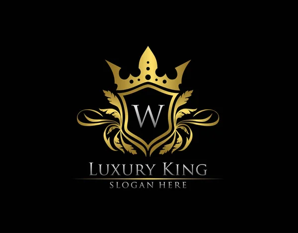 Luxury Royal King Letter Heraldic Χρυσό Λογότυπο Πρότυπο — Διανυσματικό Αρχείο