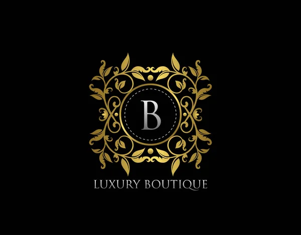 Letter Luxusní Butik Beautidul Vzkvétající Zlaté Logo Šablony — Stockový vektor