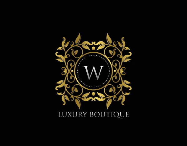 Letter Luxury Boutique Beautidul Flourish Goldロゴテンプレート — ストックベクタ