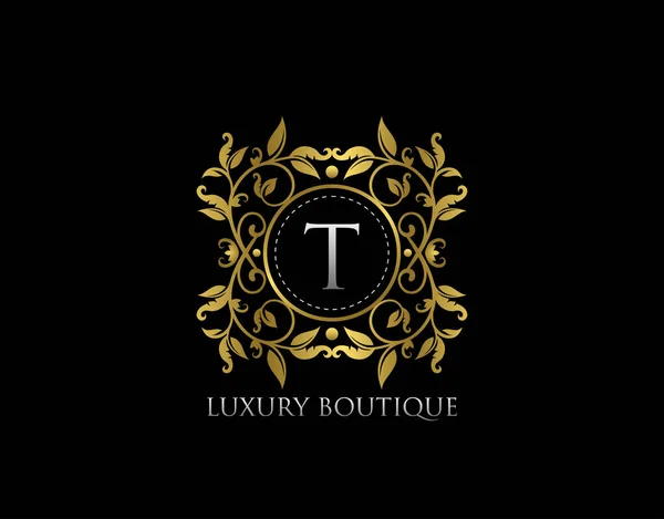 Letter Luxury Boutique Beautidul Vzkvétající Zlaté Logo Šablony — Stockový vektor