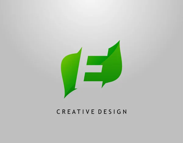 Green Letter Logo Moderne Samenvatting Van Initial Met Eenvoudige Leave — Stockvector