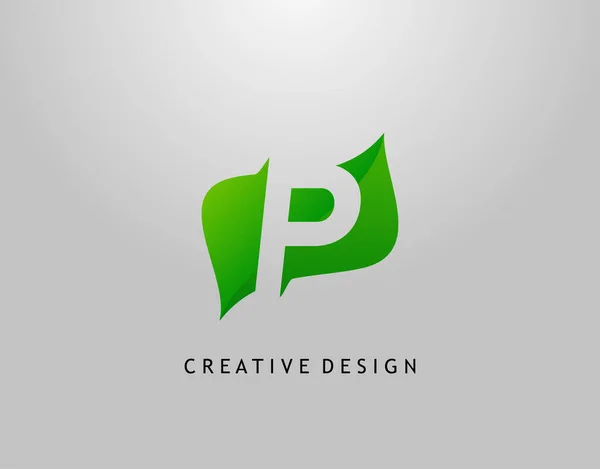 Zelené Písmeno Logo Moderní Abstrakt Počátečního Jednoduchým Tvarem Pro Opuštění — Stockový vektor
