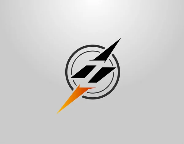 Elektryczne Logo Literowe Kreatywna Ikona Stworzona Negatywnej Przestrzeni Początkowej Połączeniu — Wektor stockowy
