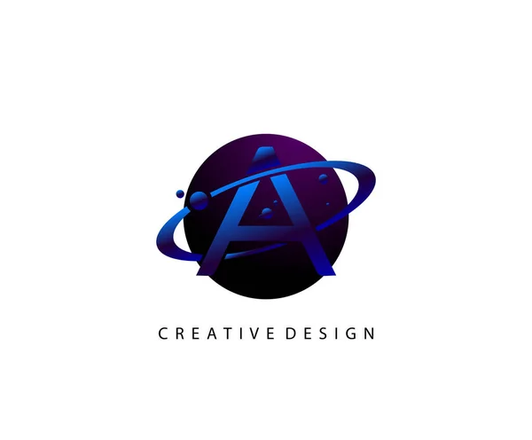 Planet Letter Rund Ring Forretningslogo Design Templat Sirkelring Logo Kosmisk – stockvektor