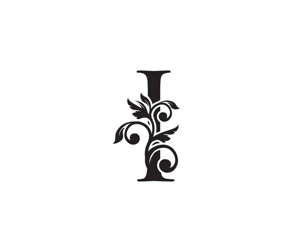 Vintage Letter Logo Classic Letter Design Vector Black Color Floral — Stock Vector