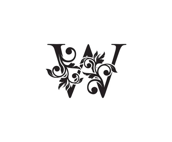 Vintage Letter Logo Classic Letter Design Vector Black Color Floral — стоковий вектор
