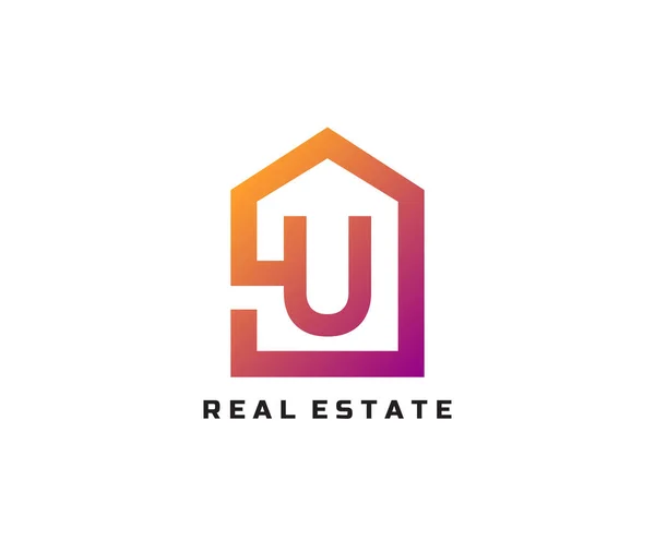 창조적 Icon Creative Monogram Home Sign Real Estate Company — 스톡 벡터