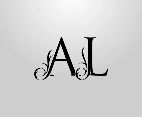 Sınıfı Harfli Logo Kitap Tasarımı Için Zarif Çiçek Alfabesi Mark — Stok Vektör