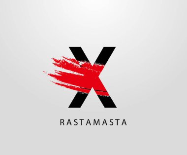 Sıçrayan ve Rasta Renkli X Harfi Logosu. A Harfi Reggae