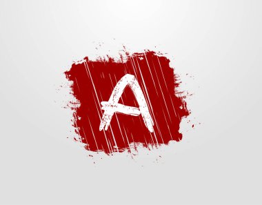 Kızıl Meydan Grunge Elementi 'nde Harf Logosu. Retro Rusty Square logo tasarım şablonu.