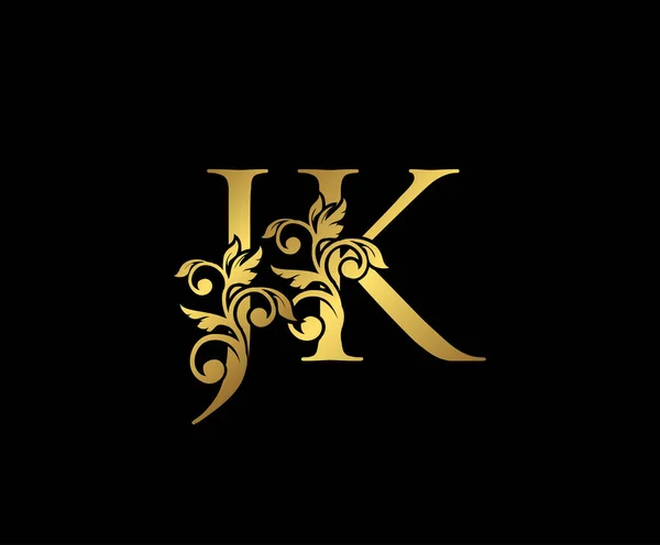 Altın Lüks Logo Simgesi Klasik Altın Baş Harfleri Mark Design — Stok Vektör