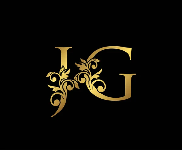 Golden Luxury Logo Icon Vintage Gold Initials Mark Design Яскравий — стоковий вектор