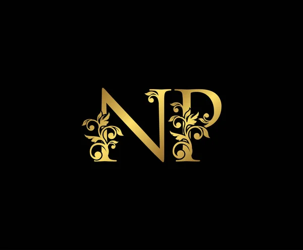 Arany Luxury Logo Ikon Vintage Arany Kezdetek Mark Design Elegáns — Stock Vector