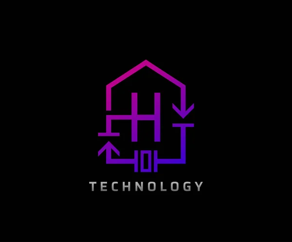 2012 Electric House Letter Icon Design Electrical Engineering Component Symbol — 스톡 벡터